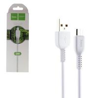 Кабель USB - микро USB HOCO X20, 3,0м,круглый,2,1А, белый