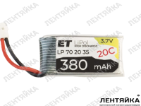 Аккумулятор (Li-Pol) ET LP702035-20C, 380mAh, 3.7V ExT